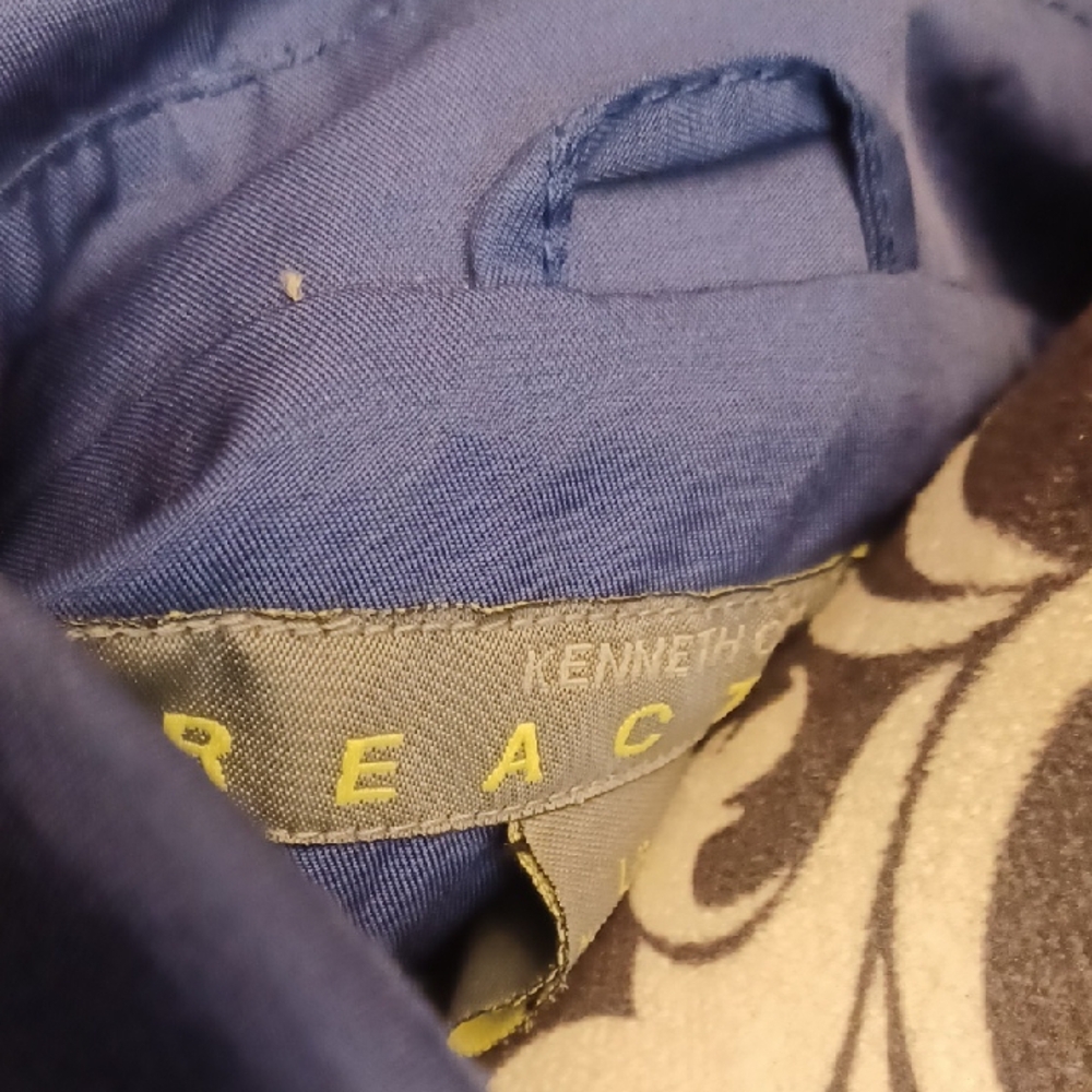 Kenneth Cole Reaction Blue Trench Coat - Picture 2 of 6